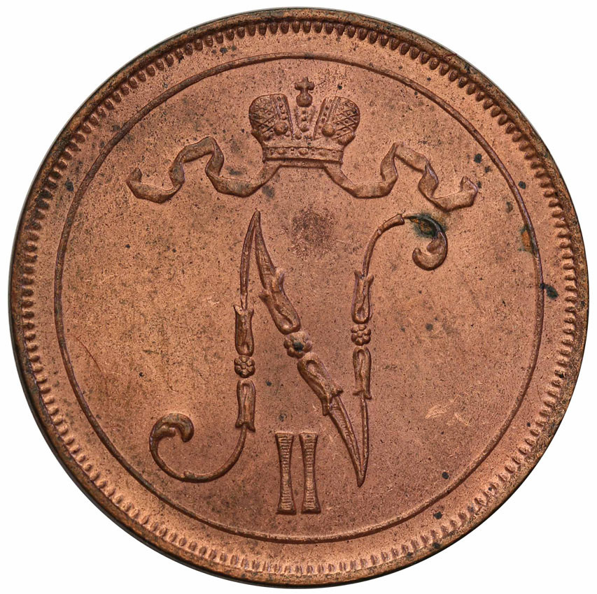 Rosja / Finlandia. Mikołaj II. 10 Penni, 1916